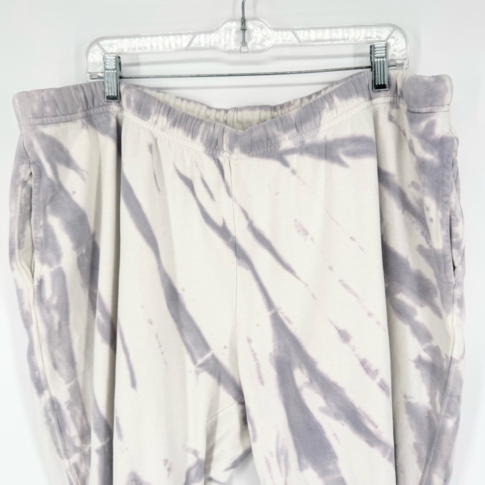 Good American Lilac/Grey Boyfriend Cotton Tie-Dye Classic Sweatpants Plus Size 5 - Picture 6 of 13